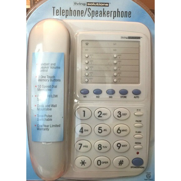 Living Solutions Telephone/Speakerphone with Large/ Big Buttons - Picture 1 of 1